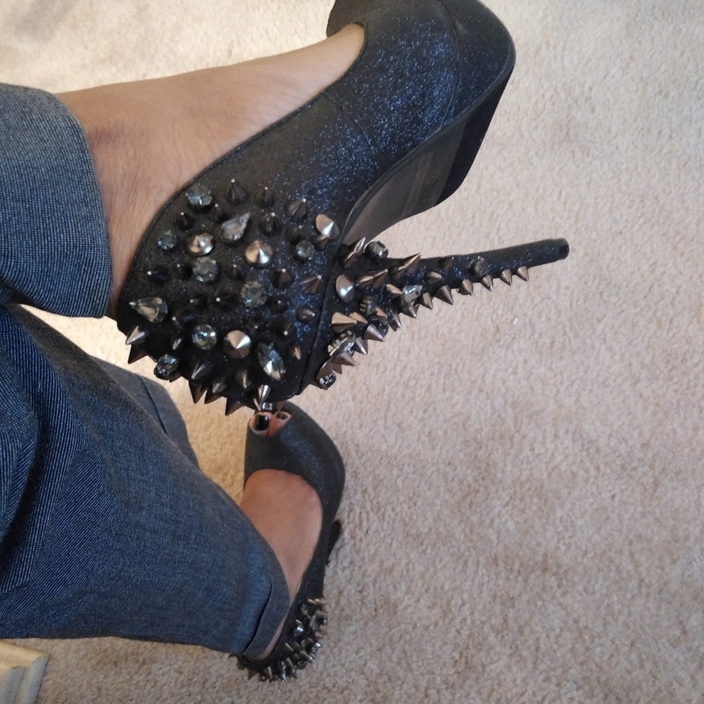 Studded black heels